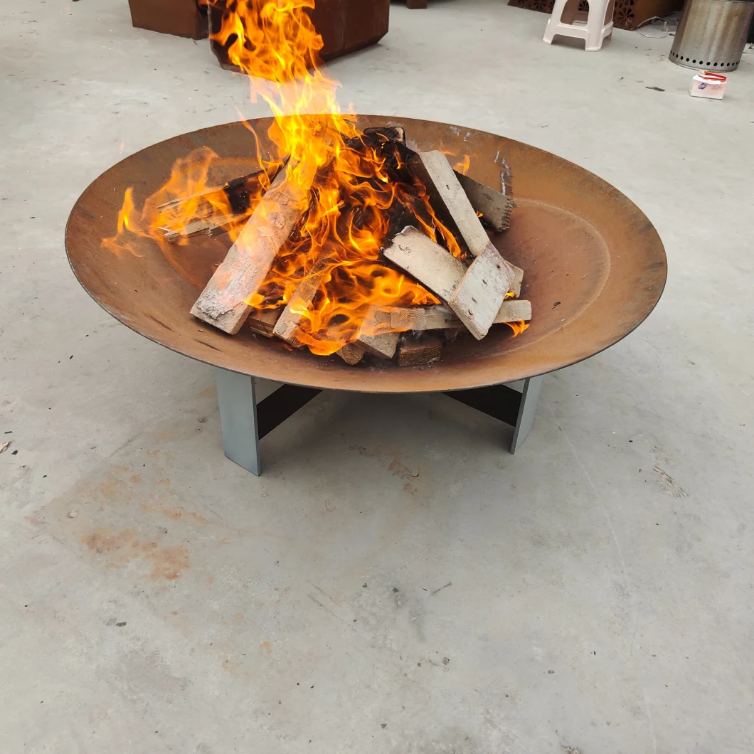 Low Maintenance Outdoor Corten Steel Round Fire Pit Burner