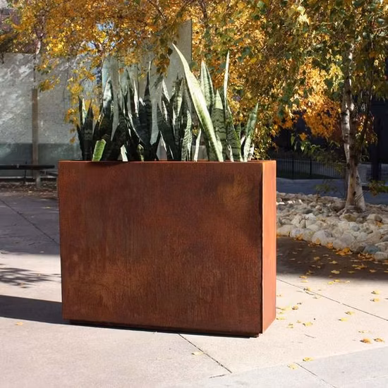 Rectangular Metal Planter Corten Steel Flower Pot