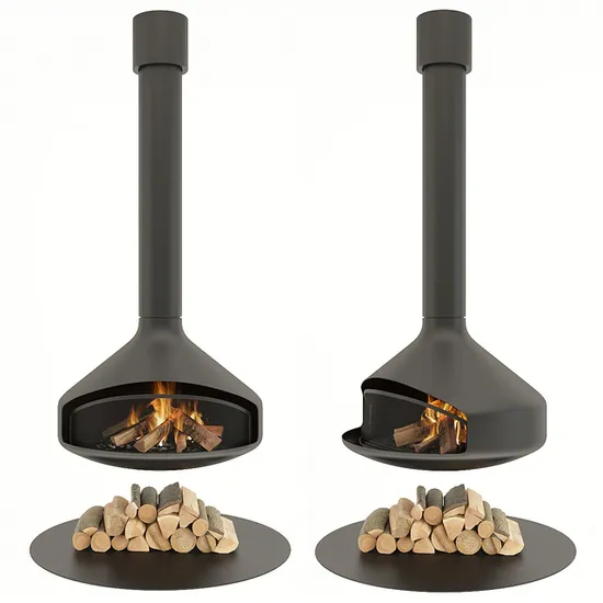 Real Flame Wood Burning Burner Hanging Fireplace Ceiling Fireplace