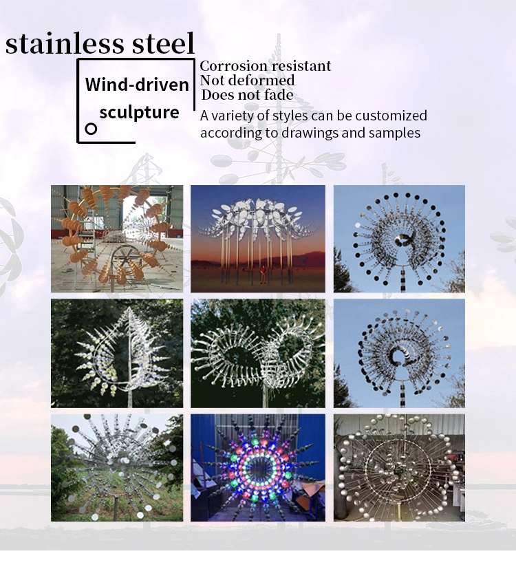 Abstract Modern Garden Large Square Stainless Steel Outdoor Metal Wind Kinetic Sculpture