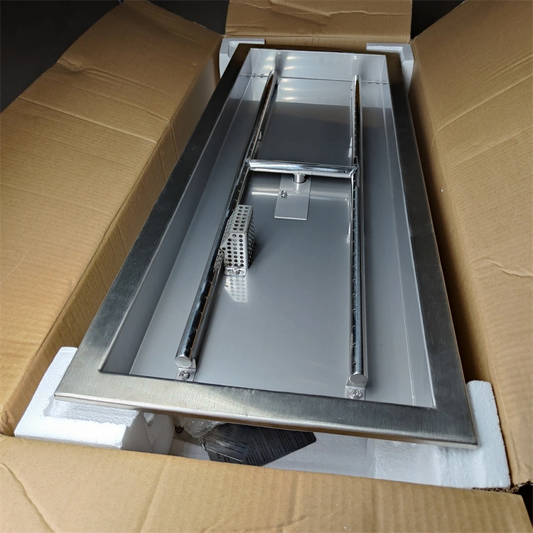 Rectangular Stainless Steel Drop in Fire Pit Pan and Burner