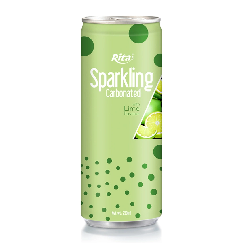250ml Can Sparkling Carbonated Water with Lime Flavor - OEM Service