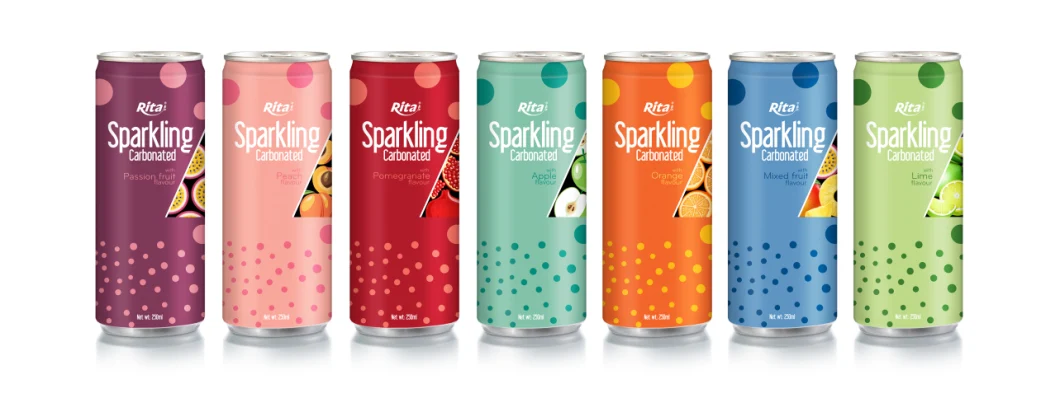 250ml Can Sparkling Carbonated Water with Lime Flavor - OEM Service