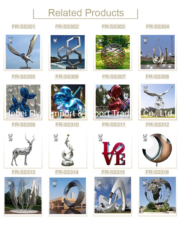Modern Stainless Steel Statue High Polished Silver Color Stainless Steel Abstract Sculpture