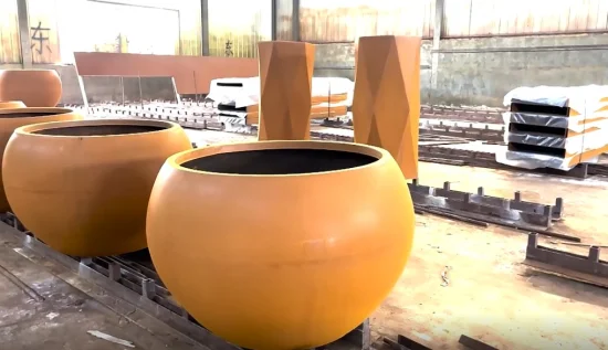 New Design Garden Outdoor Metal Flower Pot Artistic Corten Steel Planter