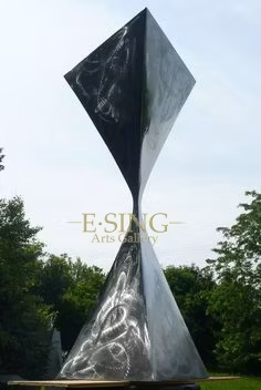 Cheap Handmade Outdoor Stainless Steel Circle Sculptures with Butterfly