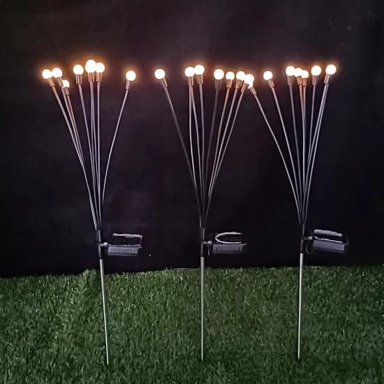 Solar Firefly Light Waterproof LED Garden Light for Lawn Floor Path Decoration LED Wind Swing Light